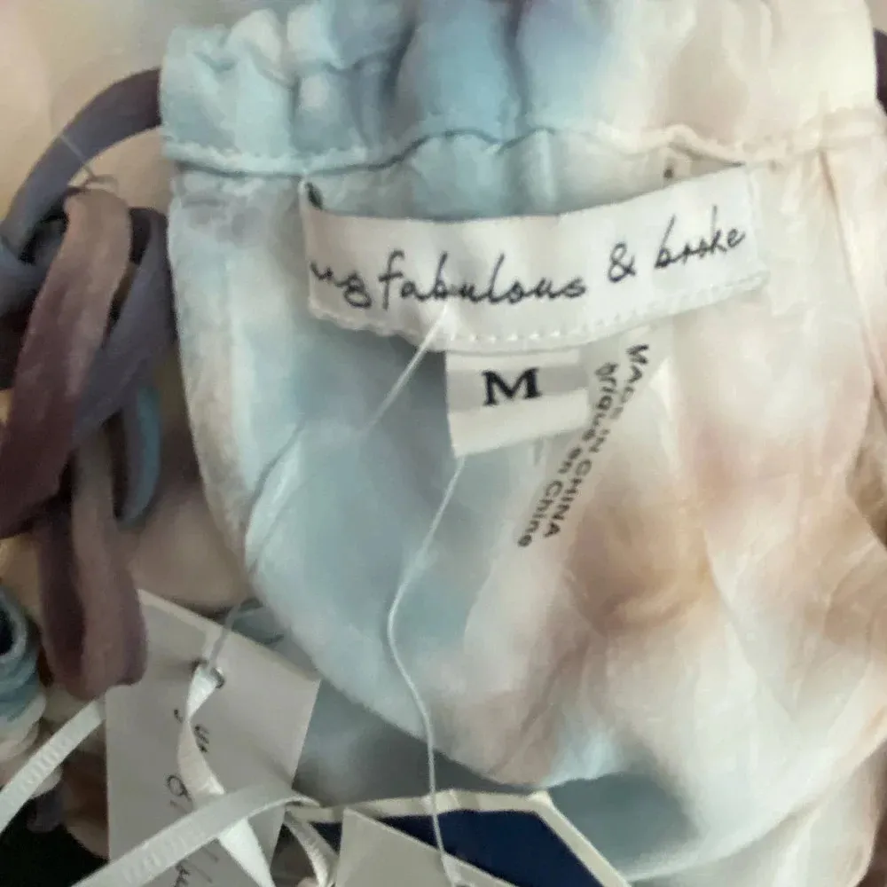 Young Fabulous & Broke Elie Trapeze Orange Blue White Maxi‎ Dress Size Medium - Image 11