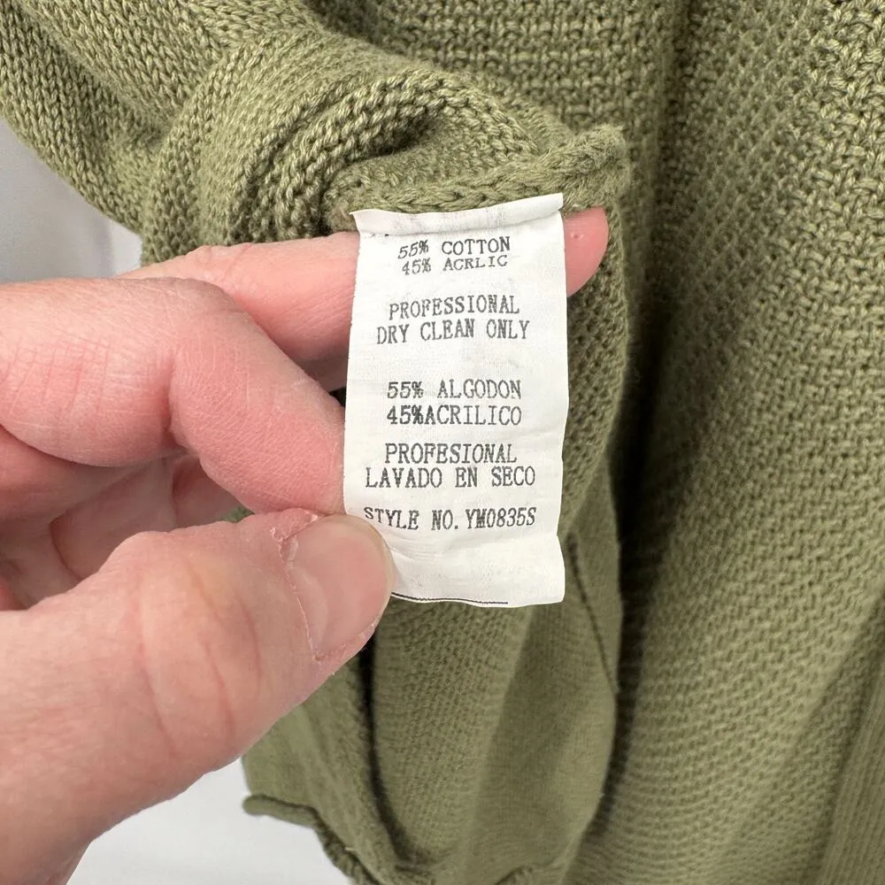 Monoreno Boho Waffle Knit Thermal Shirt Women Oversized Small Green Cotton Blend - Image 7