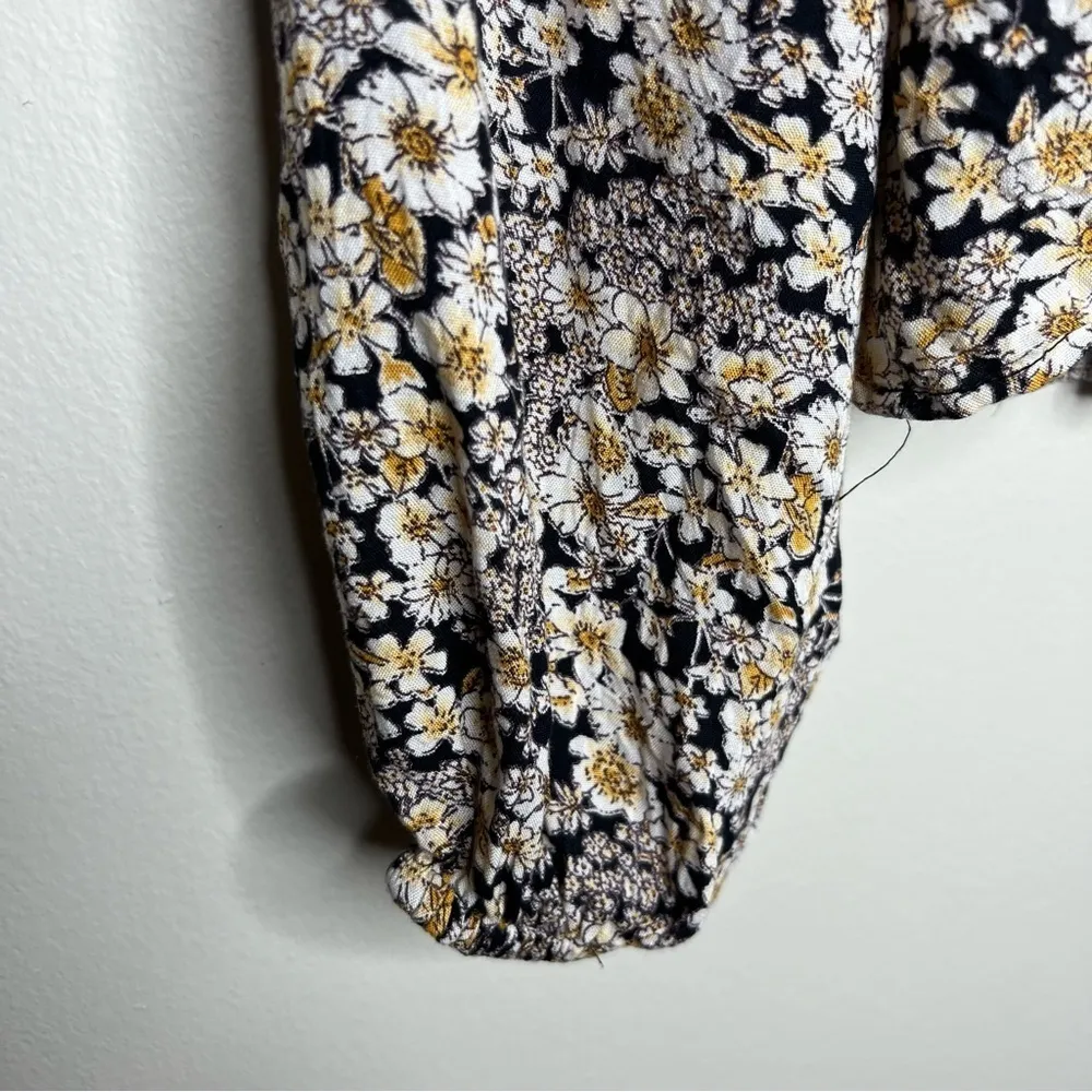 Patrons of Peace Womens Size XS‎ Floral Print Off The Shoulder Tie Front Blouse - Image 9