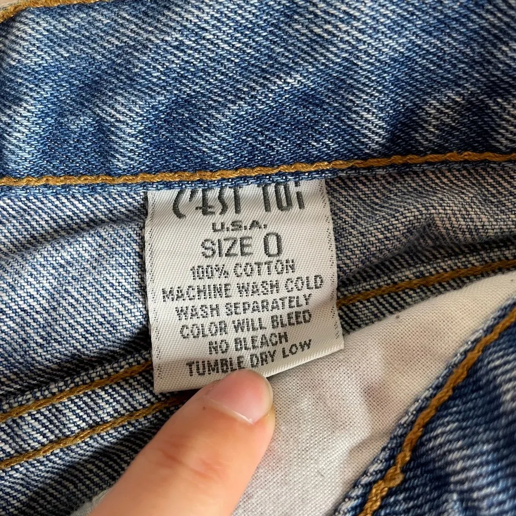 CEST TOI Button Fly Denim Short Shorts Jean Size 0‎ Blue - Image 4