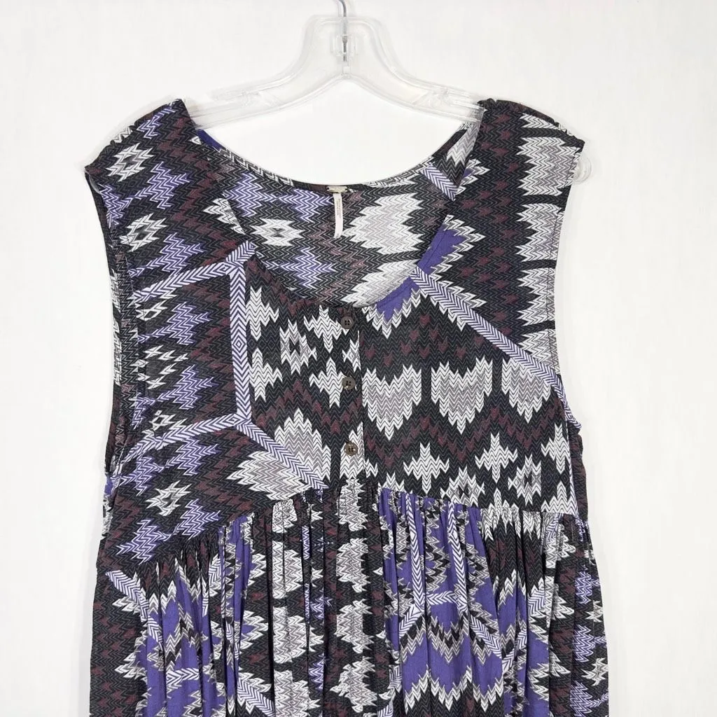 Free People Size Small Dress Take Me To Thailand‎ Dress Purple Mini Boho 514 - Image 7