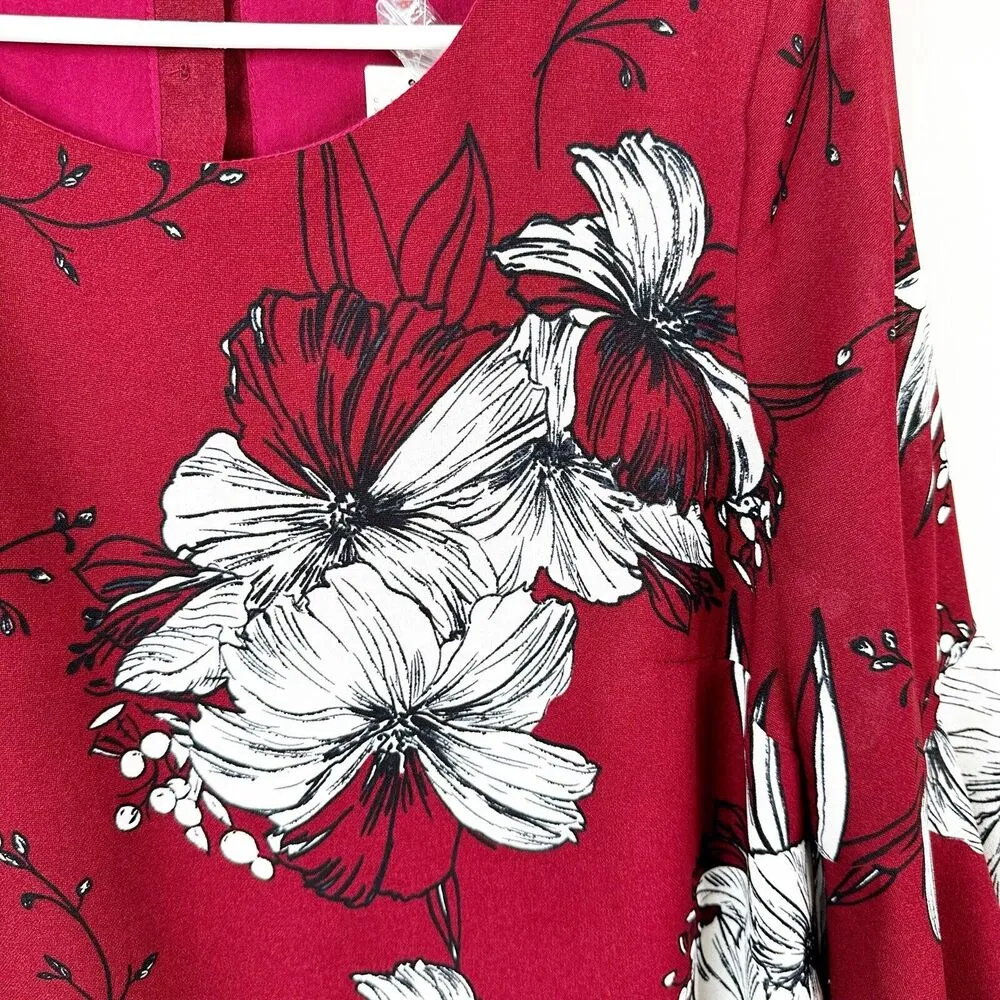 NEW Anthropologie Isla Maude Blouse Womens M Riana Bell Sleeve Floral Top - Image 6