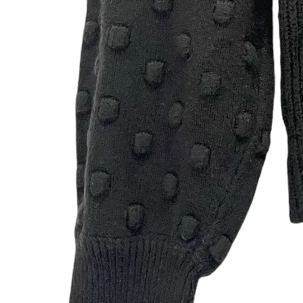 Cece Black Bobble Stitch Sleeve Pullover Sweater Mockneck Women’s Size Small - Image 8