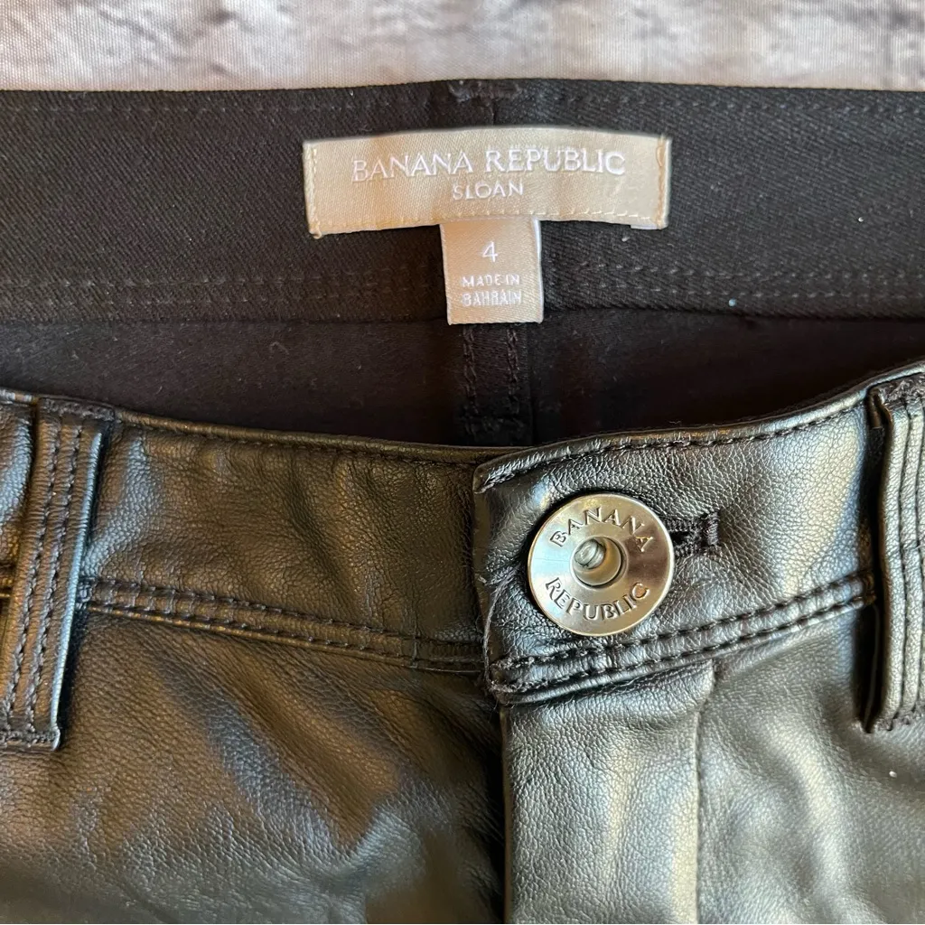 Banana Republic Sloan Faux Leather Pants Size 4 Moto Emo Grunge Indie Sleeze EUC - Image 16