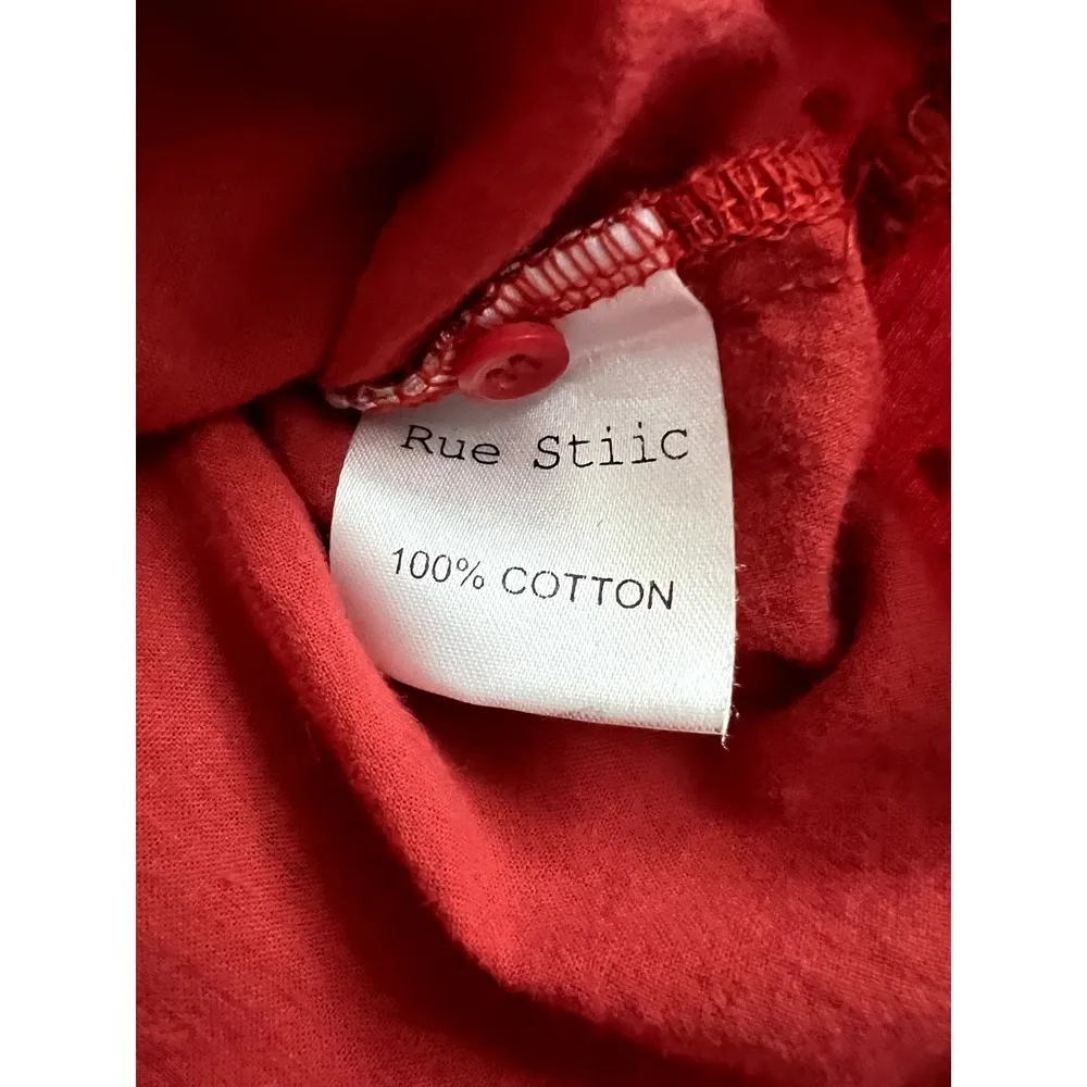 Anthropologie Rue Stiic L boho womens red cropped top with peasant sleeves Size L - Image 6