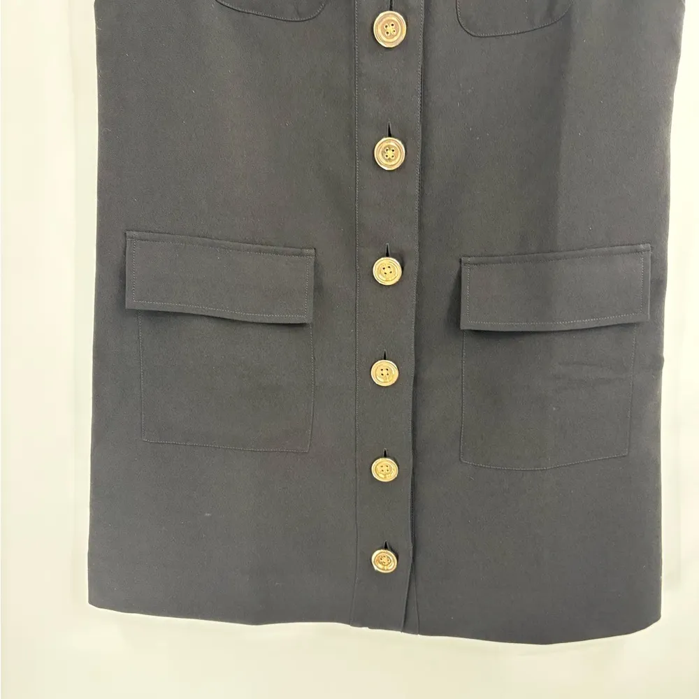 J.crew Button-front classic business preppy shift dress drapey crepe size small - Image 5