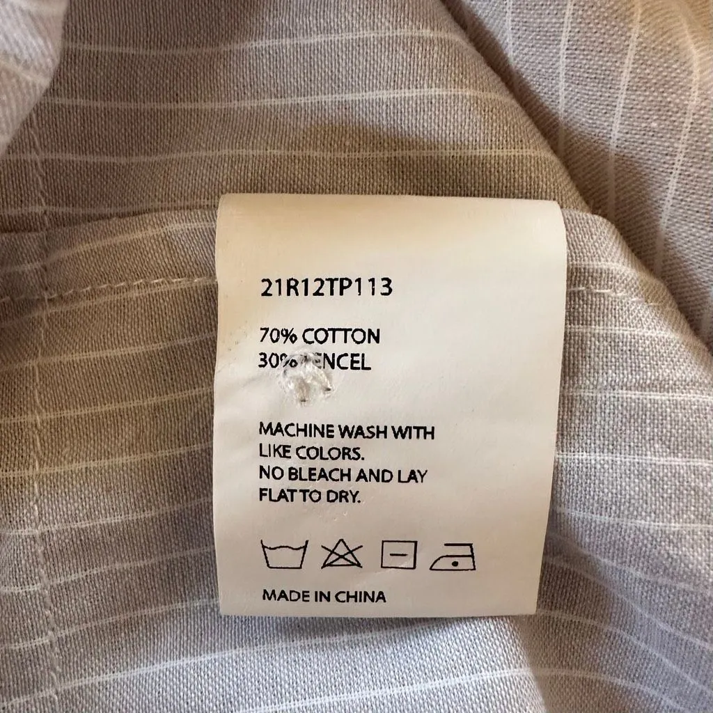 NAP Loungewear RARE Pleated Oversized Buttondown Shirt Dress in Light Grey Strip Gray - Image 7