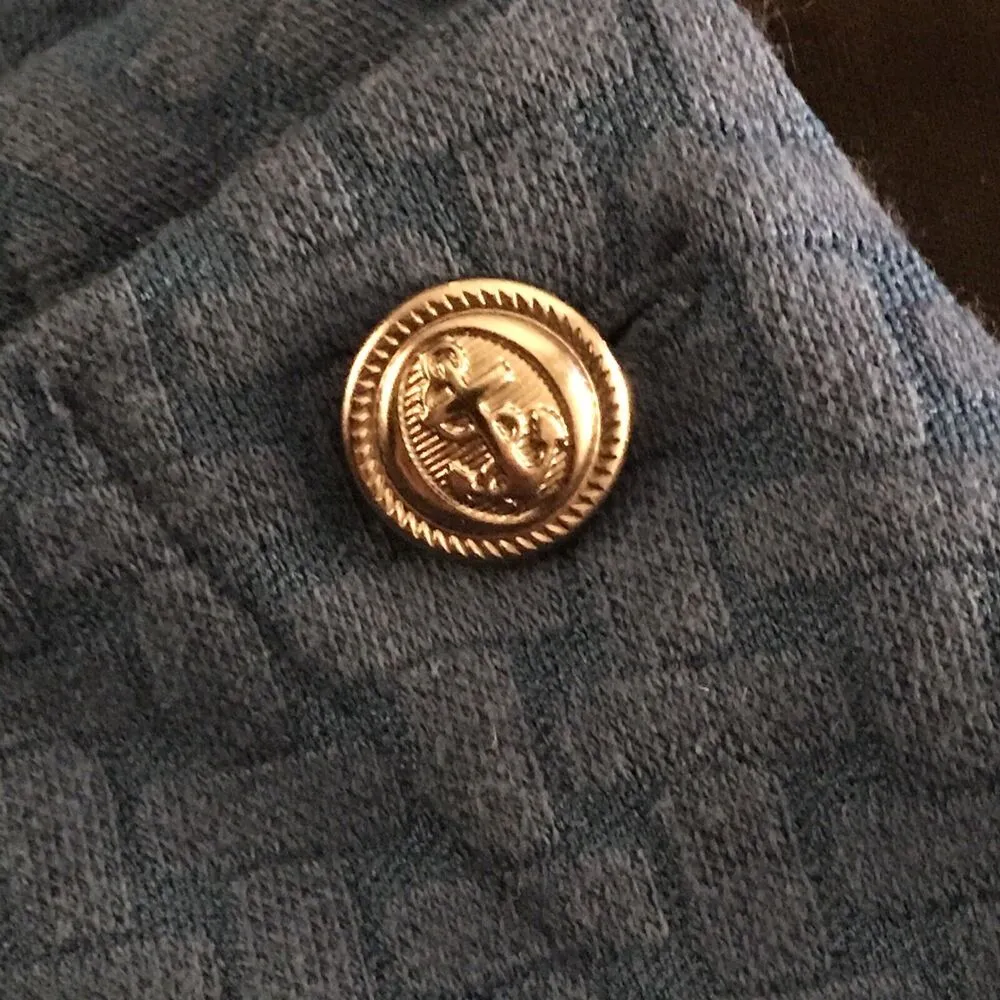 Lands End Dress Womens M/P 10-12 Blue Short Sleeve Stretch Sheath Fitted Career - Image 5