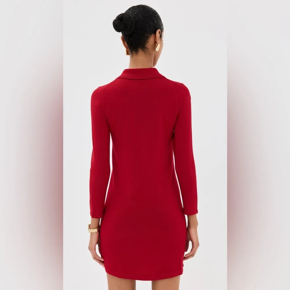 Reformation Luell Regenerative Merino Polo Mini Dress, BROWN, Size Small, $218 - Image 5