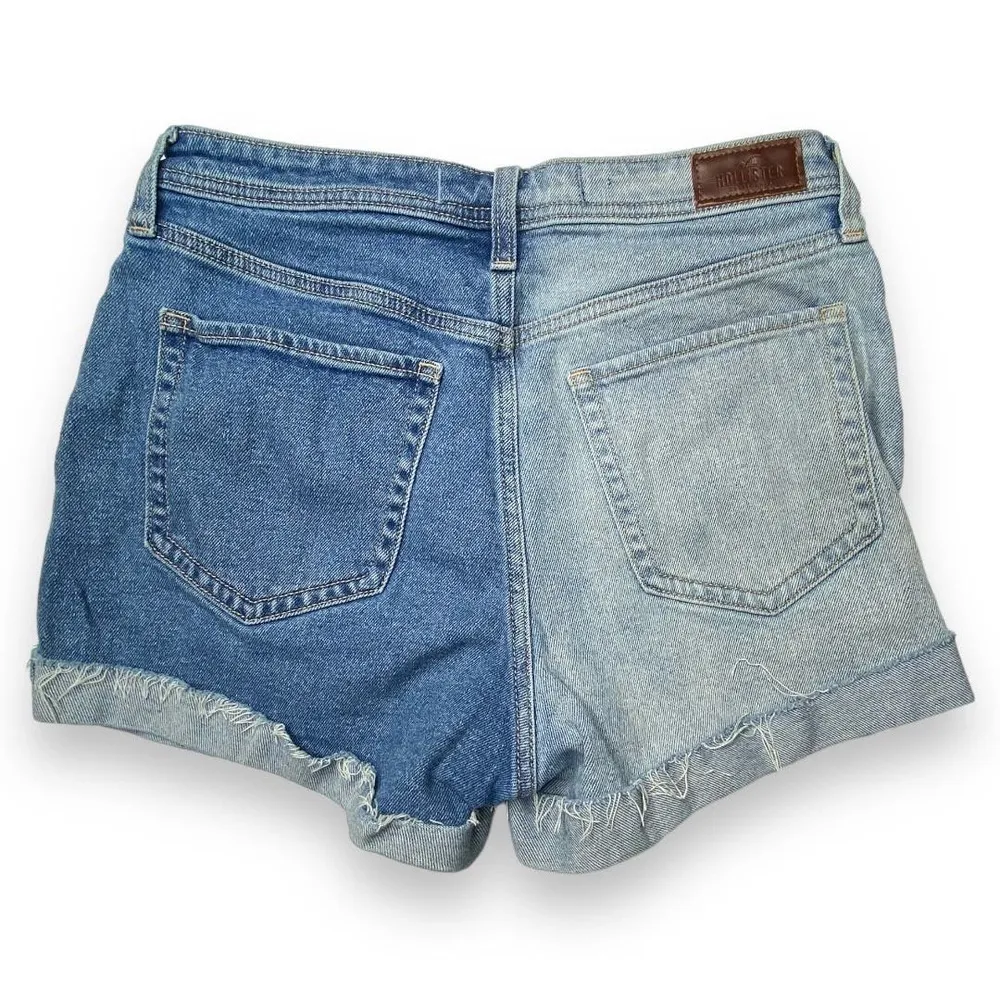 Hollister Ultra High-Rise Mom Block Denim Jean Shorts Size 7 - Image 9