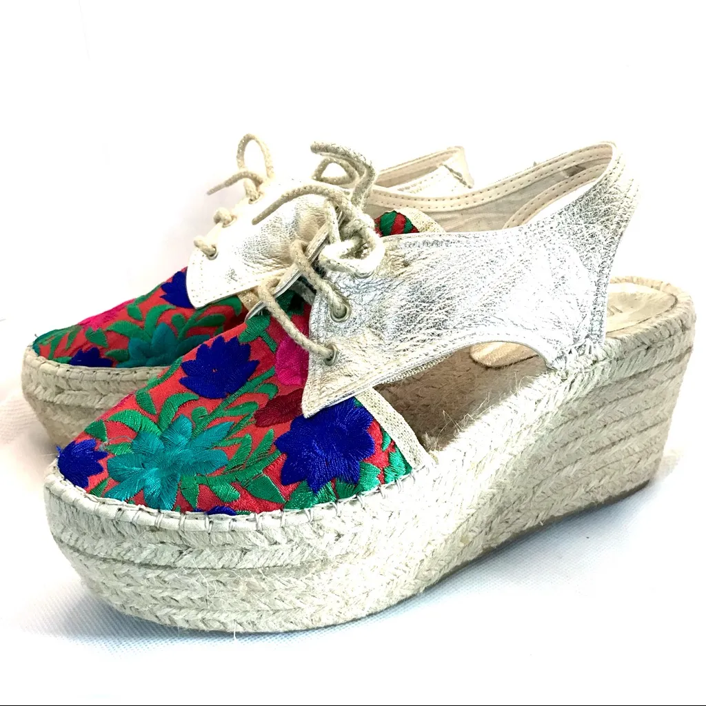 IBIZA SPAIN GOLD LEATHER & EMBROIDERED MULTI - Image 3