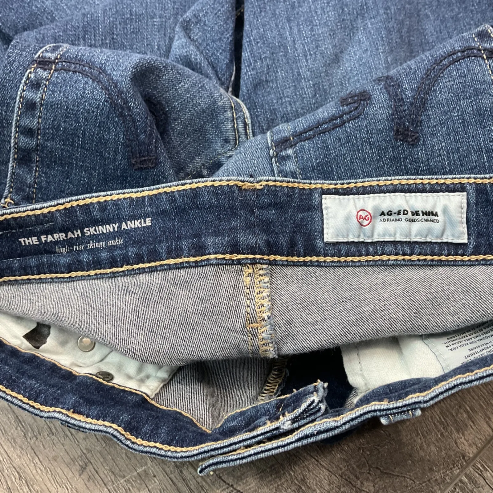 AG‎ Adriano Goldschmied Farrah Skinny Ankle Jeans Women's Size 28R Medium Wash - Image 6