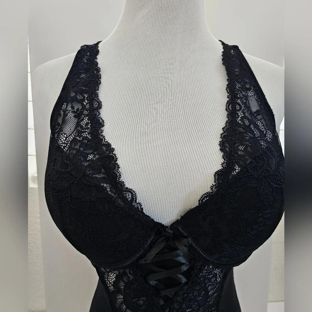 Marilyn Monroe Black Lace Bodysuit Size L - Image 3