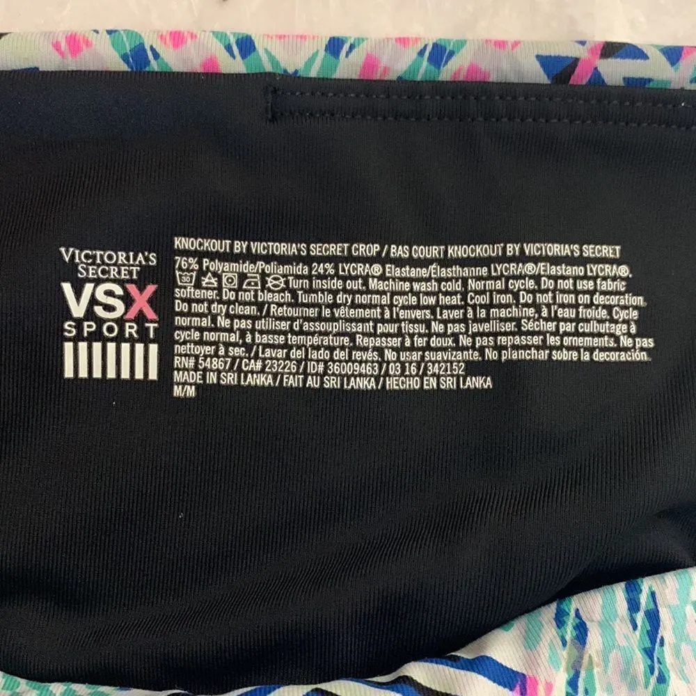 Victoria’s Secret Sport VSX Knockout Crop Leggings Neon Geometric Aztec Print - Image 5