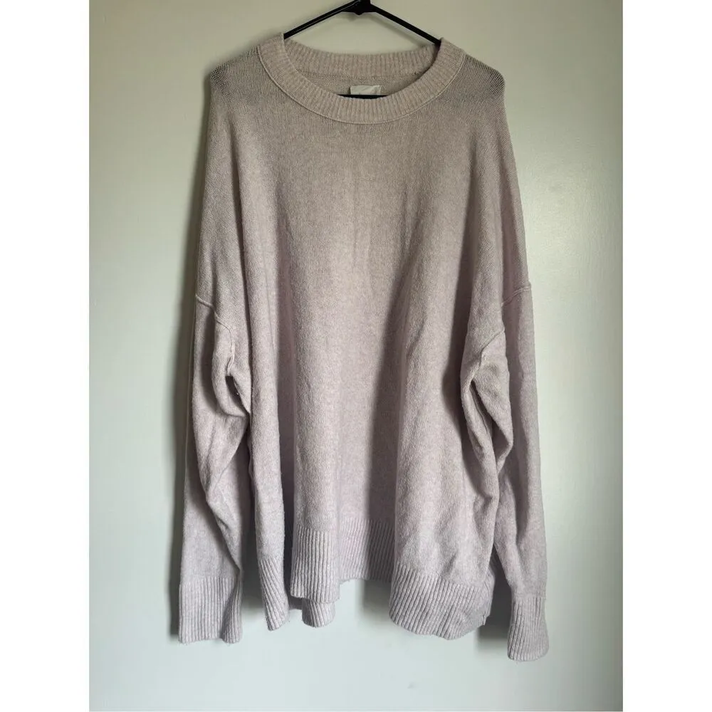 Aerie Unreal Womens Pink Soft Oversized Pullover Sweater sz XL Cozy Laggen Comfy - Image 2