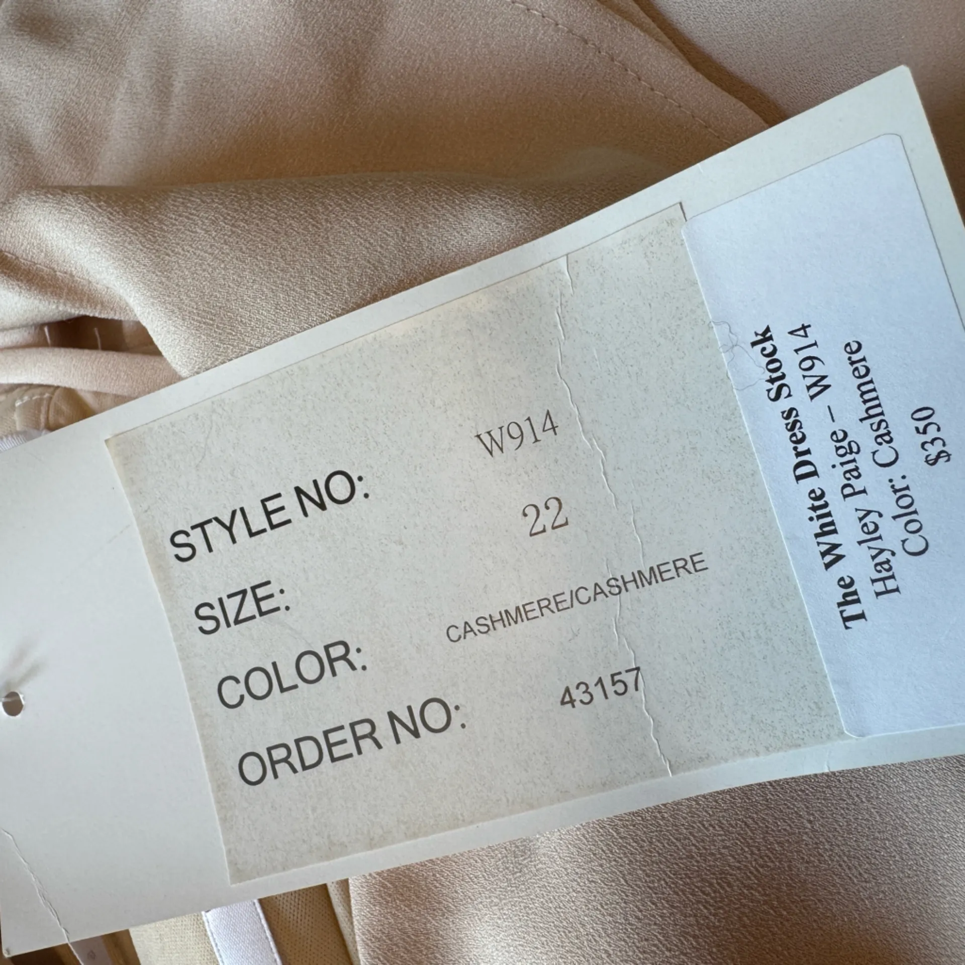 Hayley Paige Occasions W914 One-Shoulder Bridesmaid Dress Size 22 Cashmere NWT - Image 10