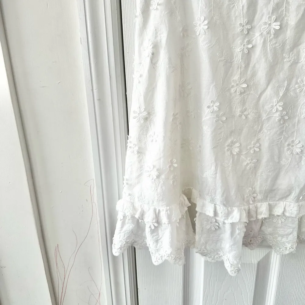 Showpo White Lightweight Fancy A Spritz Square Neck Embroidered Mini Dress 12 US - Image 7