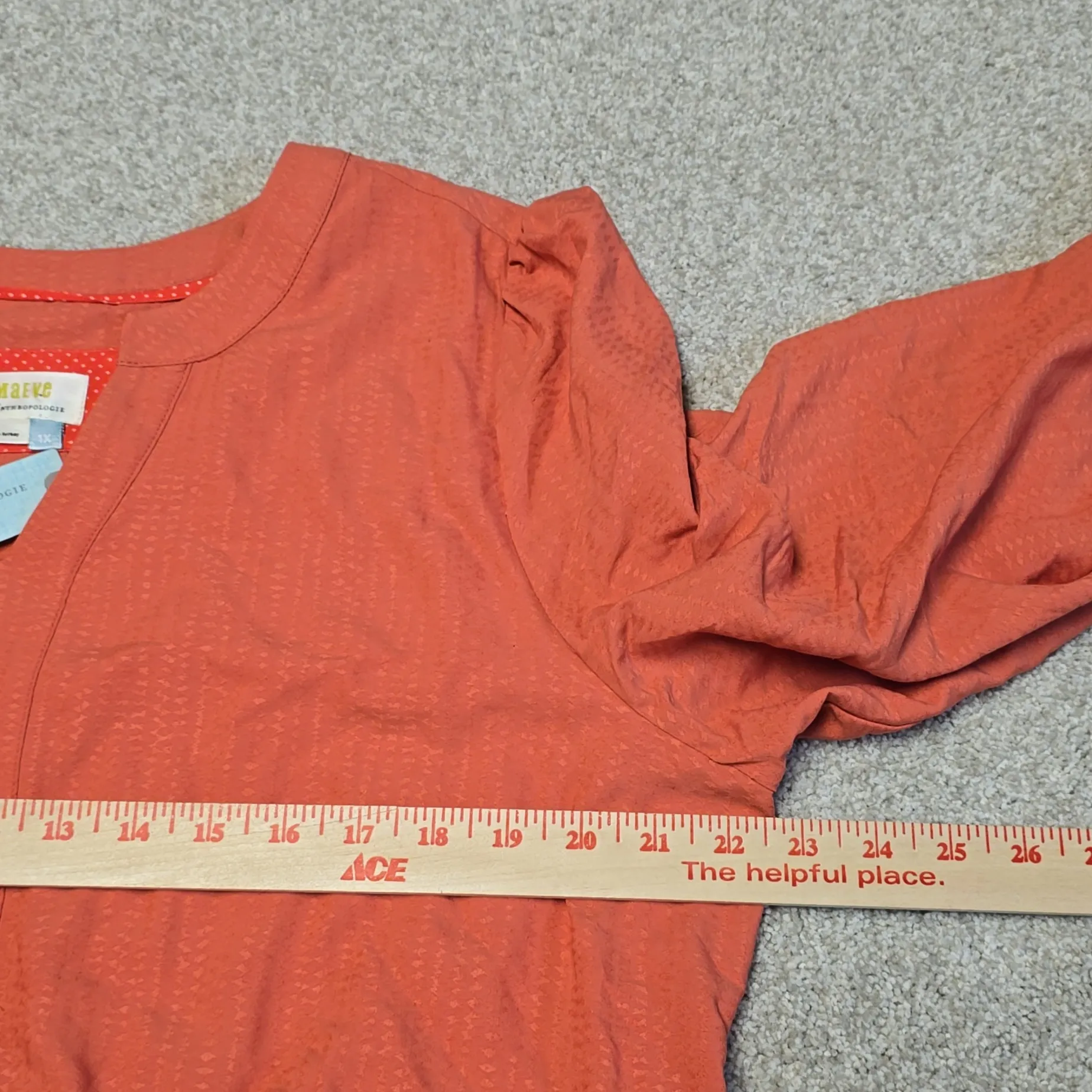 Anthropologie Maeve Amber Coral Tiered Ruffled Tunic Dress Peasant NWT - 1X Plus - Image 9