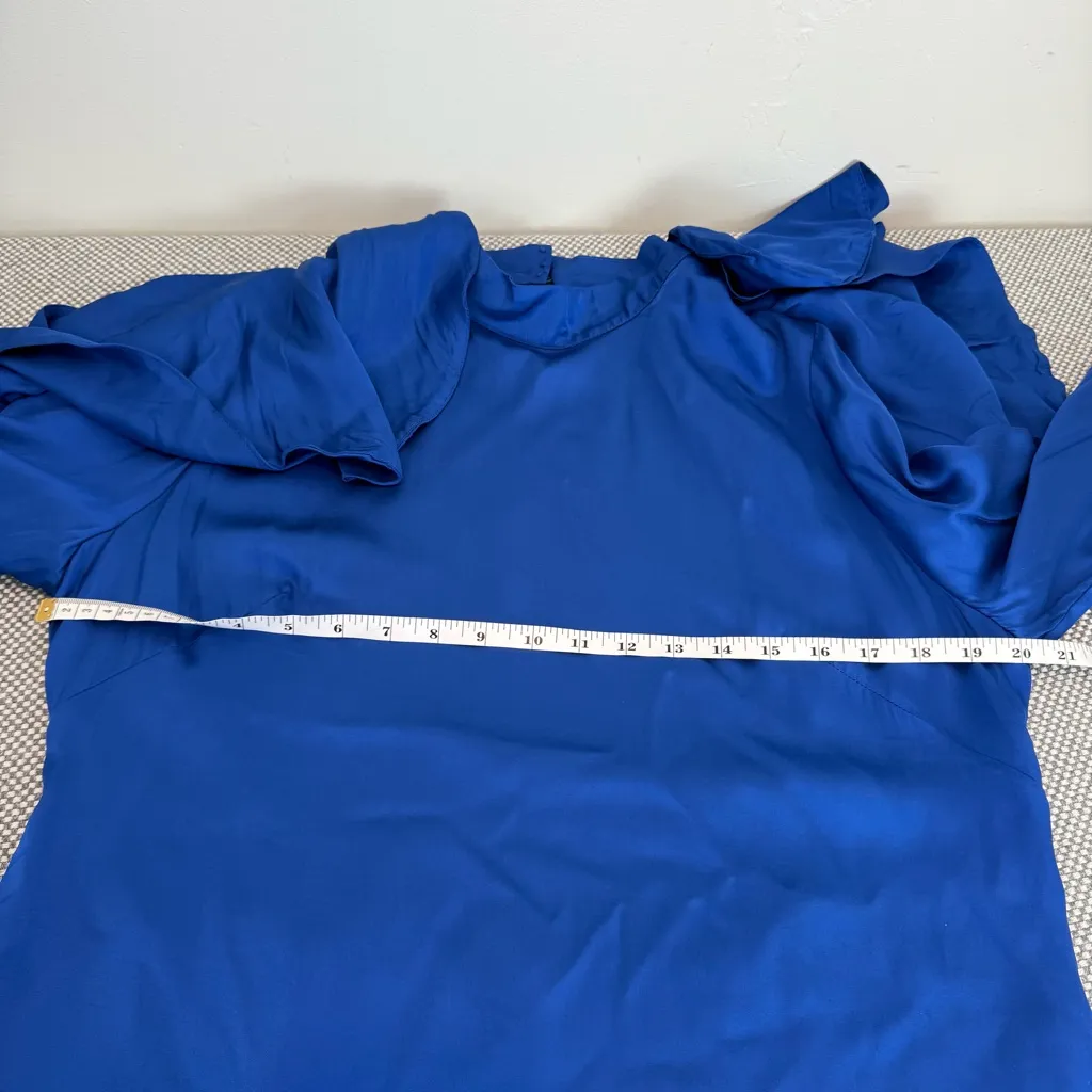 FARM RIO BRIGHT BLUE BACKLESS RUFFLED SLEEVE MINI DRESS
BLUE size XL - Image 10