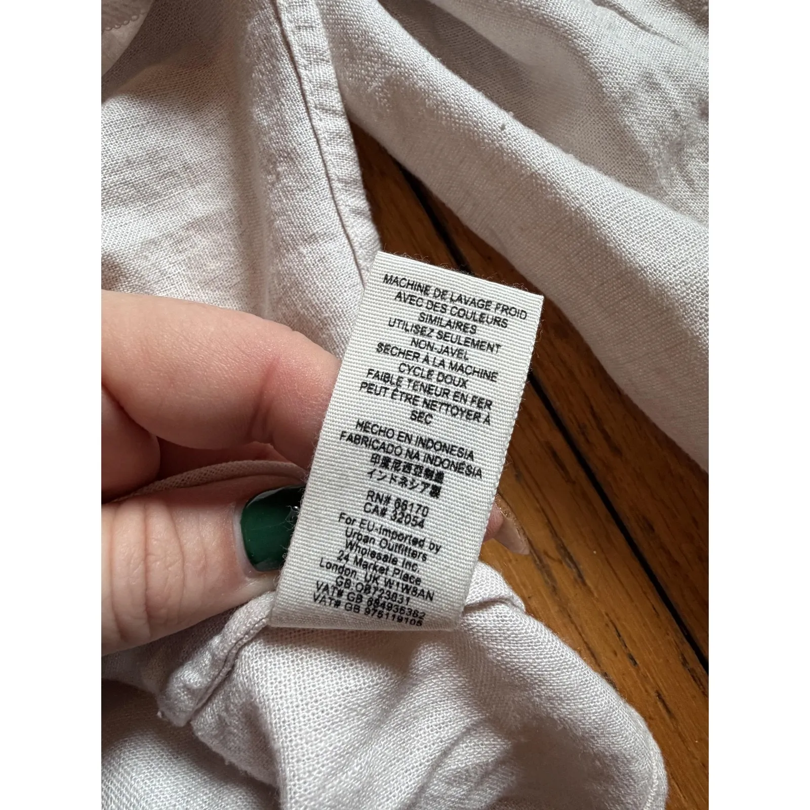 Free People Blazer Womens XS Beige Linen Blend Double Breasted Military Jacket - Image 5