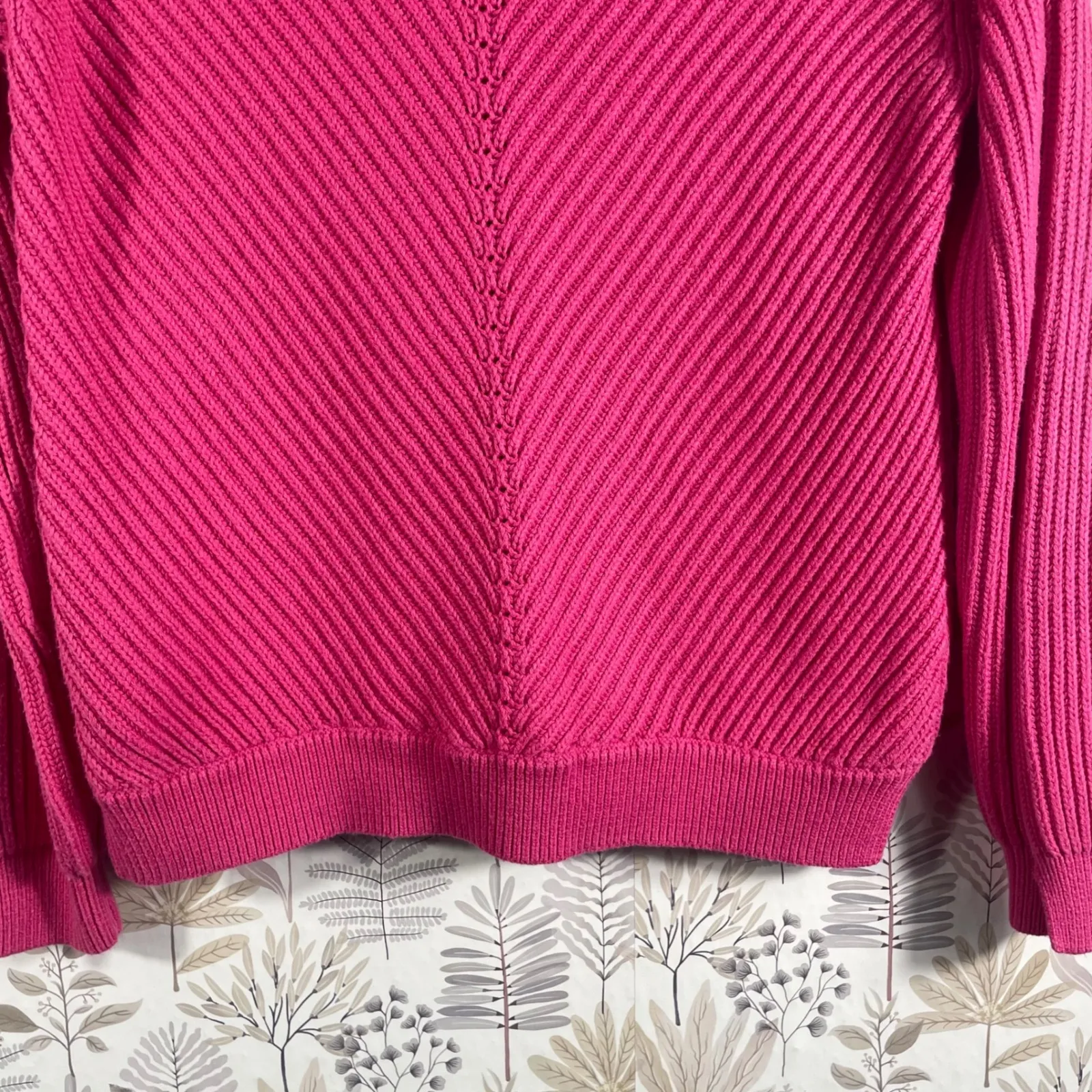 Marine‎ Layer Pink Ribbed Mock Neck Sweater Women's Size S Cotton Wool Blend - Image 11