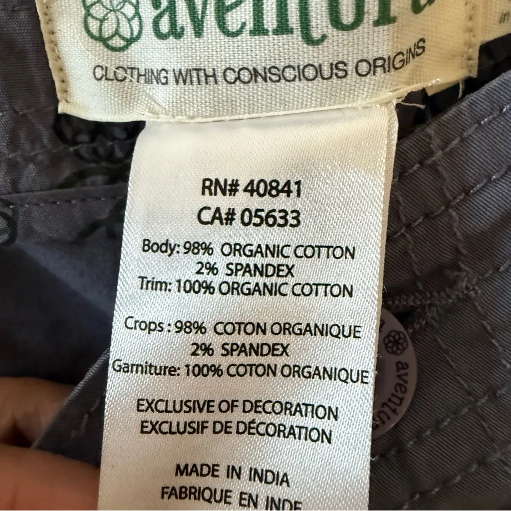 Aventura Organic Cotton Blue Crop Capris Pants Womens Hiking Outdoors SZ 16 NEW - Image 3