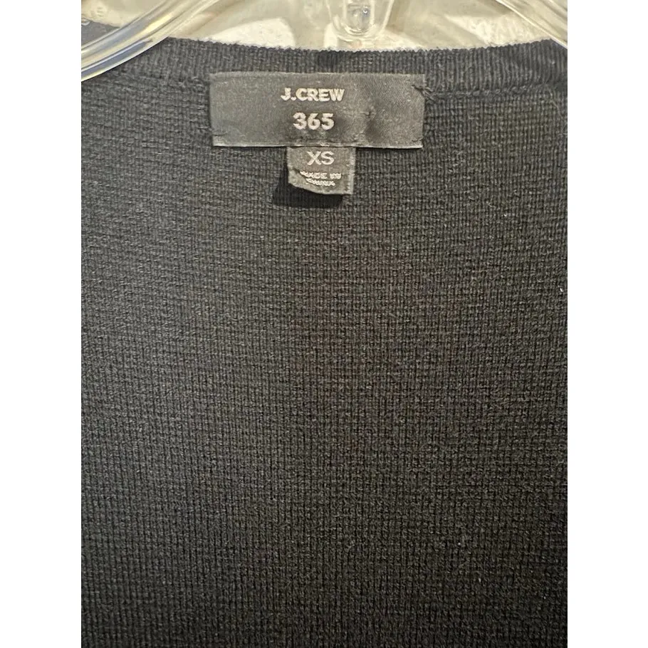 J. Crew 365 Women's Black Juliette Collarless Sweater-blazer Wool Blend Size XS - Image 3