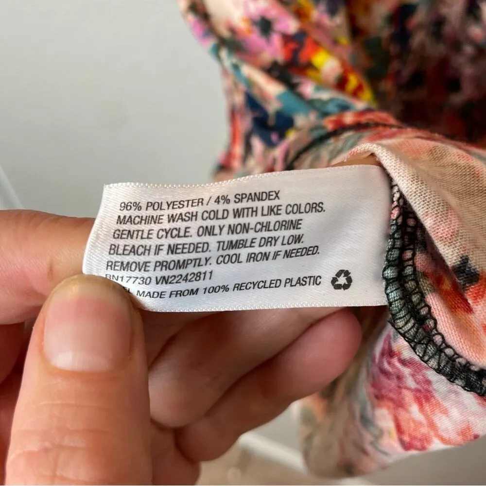 XHILARATION Bright Floral Print Stretchy Dress with Back Detail Size M - Image 8