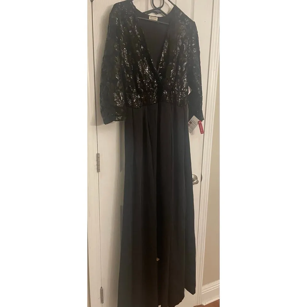 Kiyonna Black Evening Dress with lace Bodice and full lined chiffon skirt, A64 Size XL - Image 7