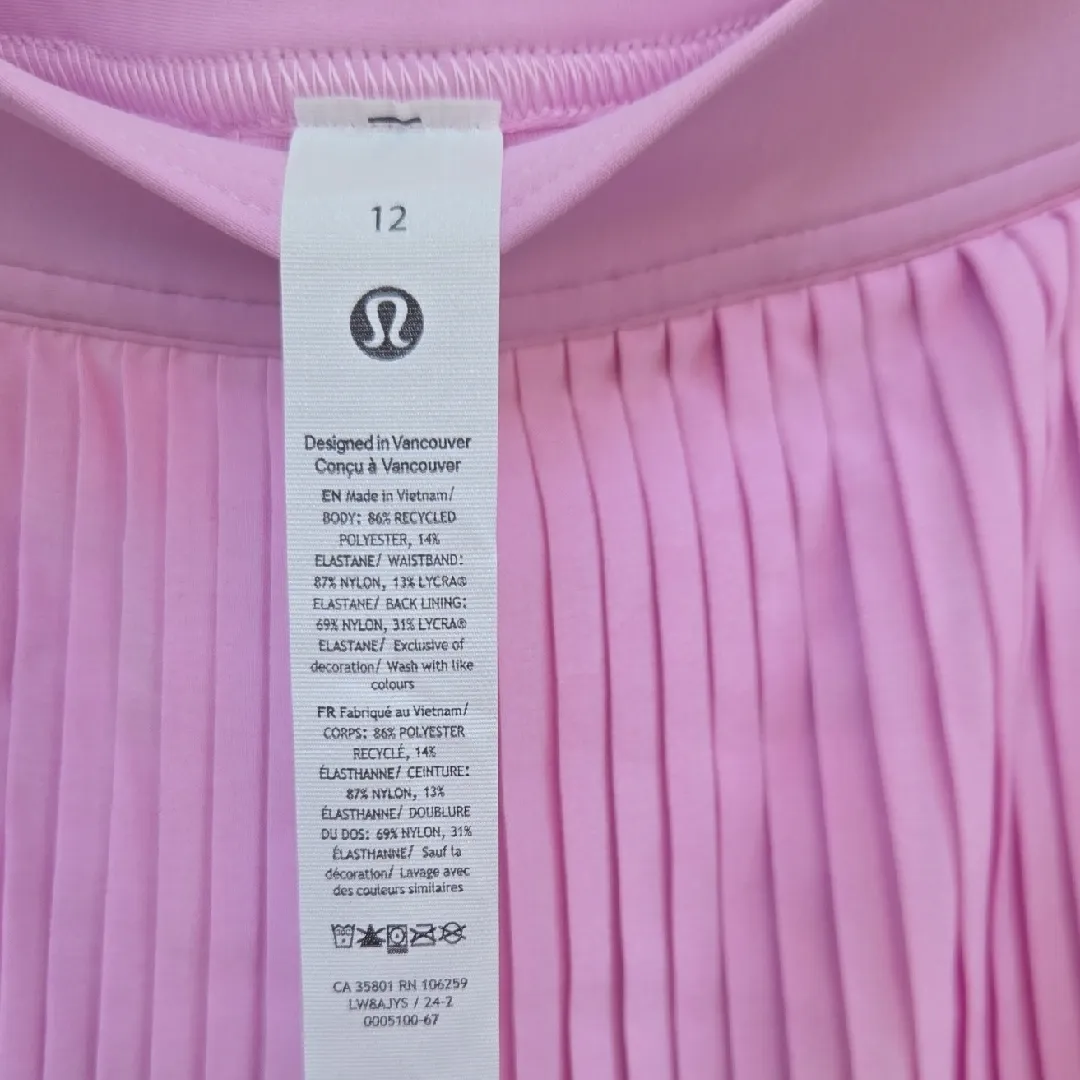 lululemon athletica Varsity pleated Tenis Skirt Light Pink - Image 2