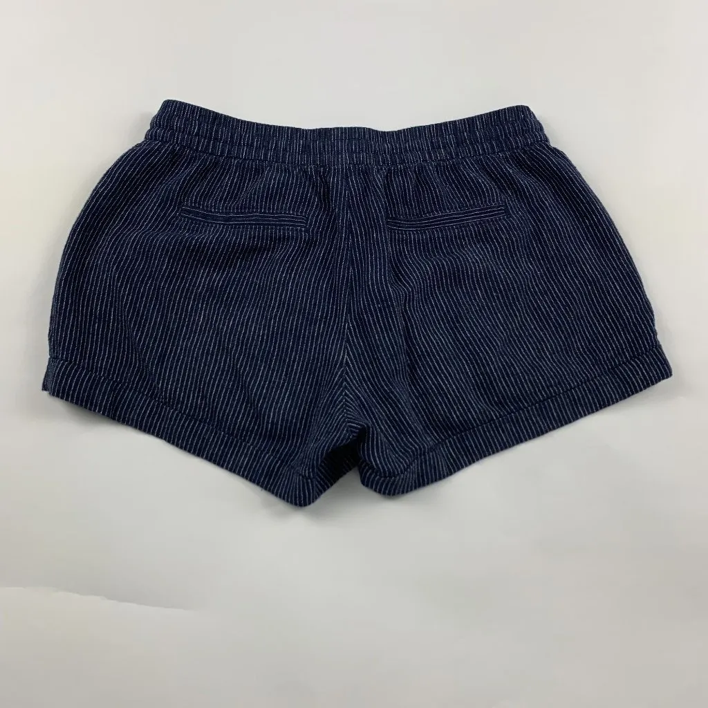 Old Navy Dark Blue Pinstripe Linen Blend Pull On Shorts S - Image 5