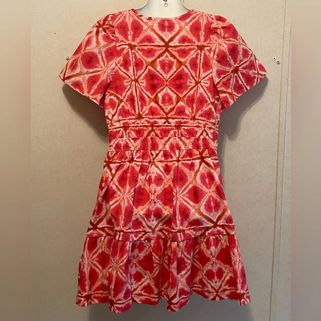 Anthropologie Pink and Orange Tie-Dye T Dress - Image 5