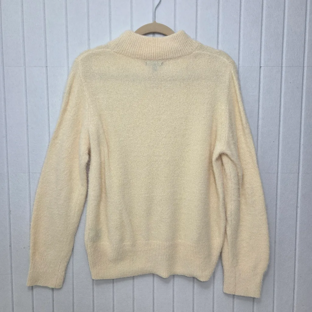 Who What Wear‎ Cream Turtleneck Fuzzy Soft Sweater Size L - Image 5