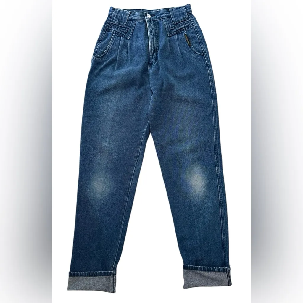 Rockies Vintage Western High Waist Bareback Pleated Denim Jeans 9/10 (26 x 34.5) Blue - Image 12