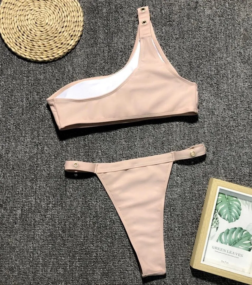 Boutique 892 nude one shoulder bathing suit - Image 4