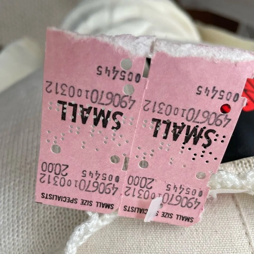 NWT NOS Vintage 70s Georgie Porgie Knit Sweater Embroidered Flowers XS White - Image 7