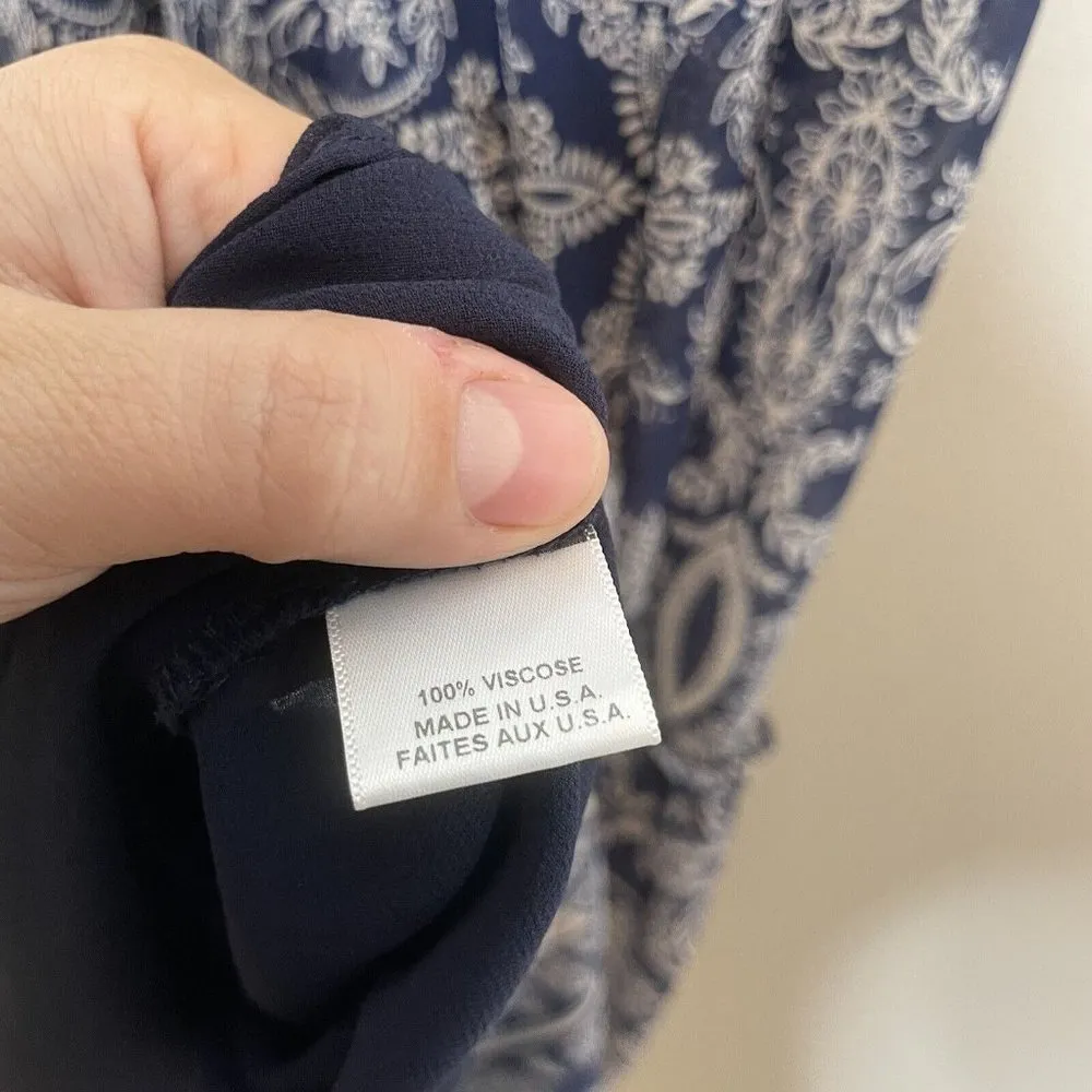 MISA Los Angeles Blue Sleeveless Tie Strap Smocked Neck Maxi Dress Size Medium - Image 10