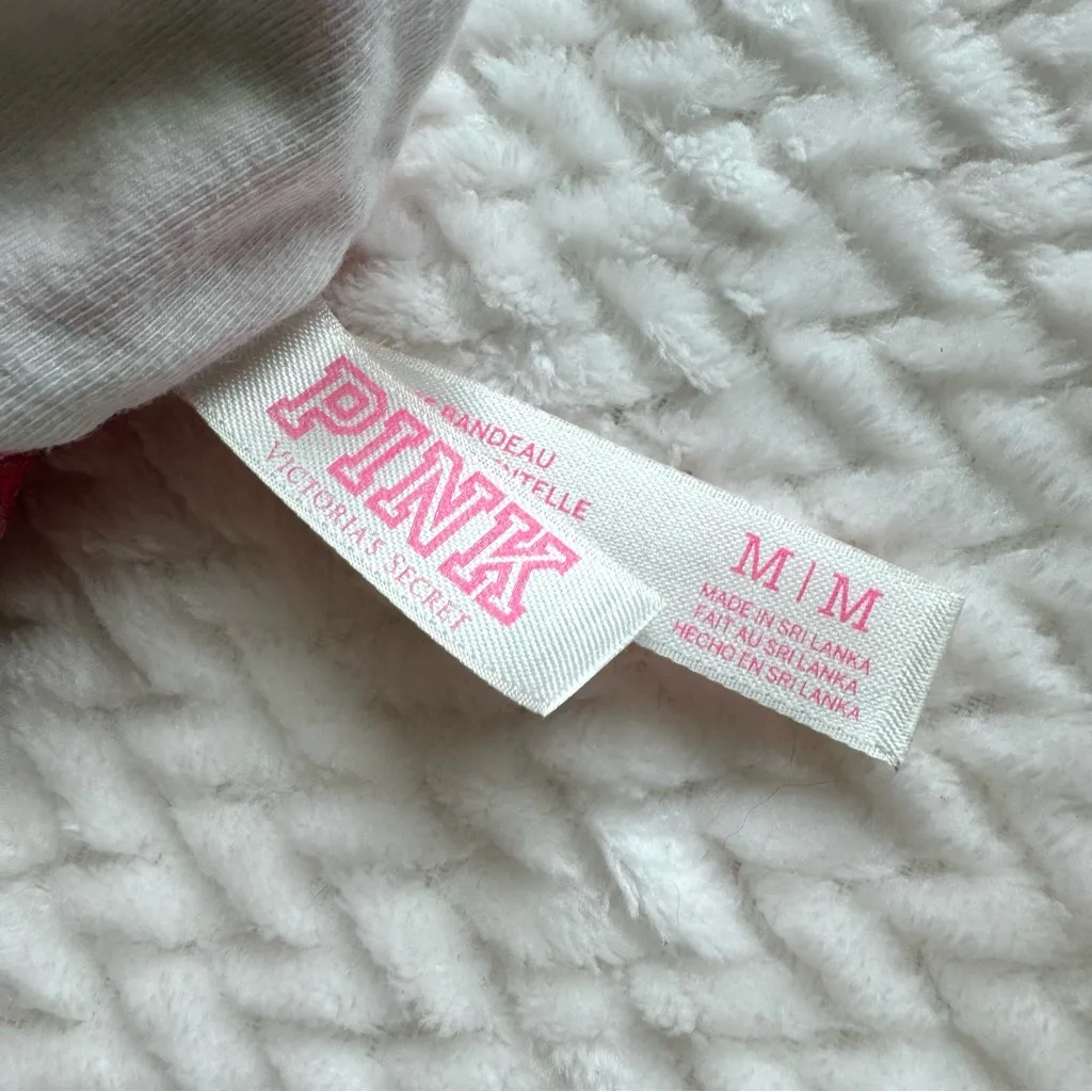 Victoria's Secret PINK Lace Bandeau Bra Size M Watermelon Neon Rave Festival - Image 5