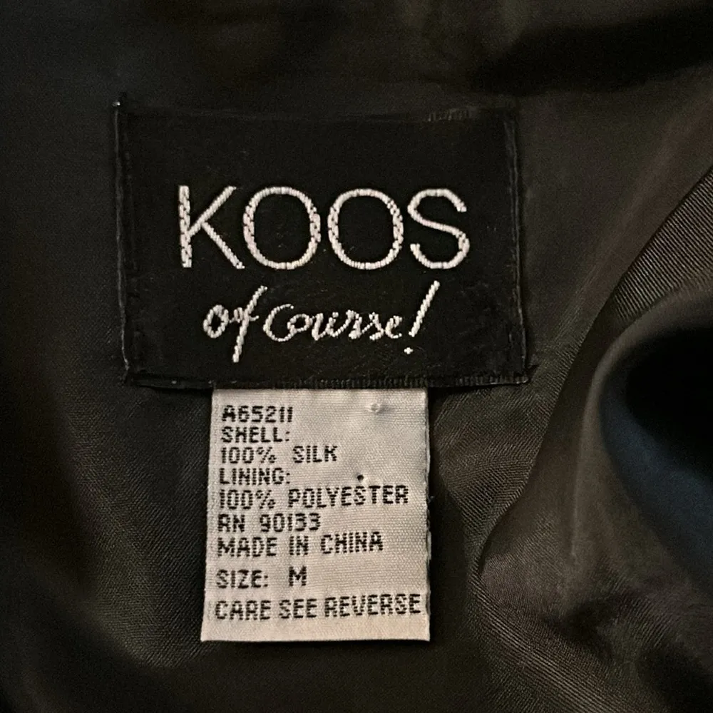 Koos Of Course Asian Inspired Silk Jacket Teal Tan Paisley‎ Art to Wear Medium Blue - Image 7