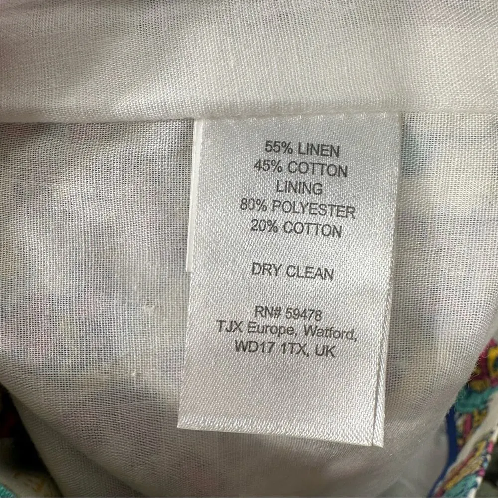 Lucy & Laurel Anthropologie Paisley Bohemian Linen Skirt Size 4 - Image 6