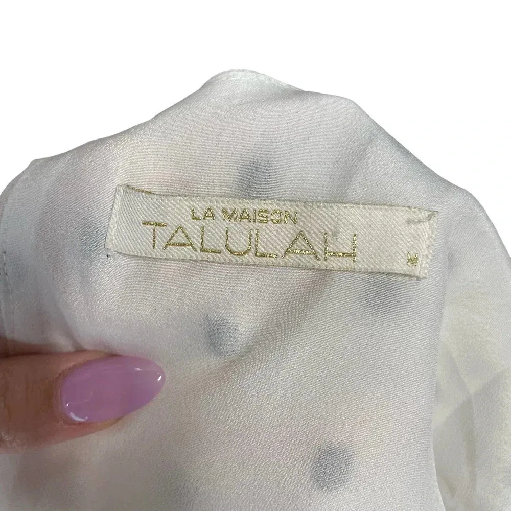 La Maison Talulah Something About You Mini Dress in White Black Polka Dot‎ Print Size 6 - Image 10