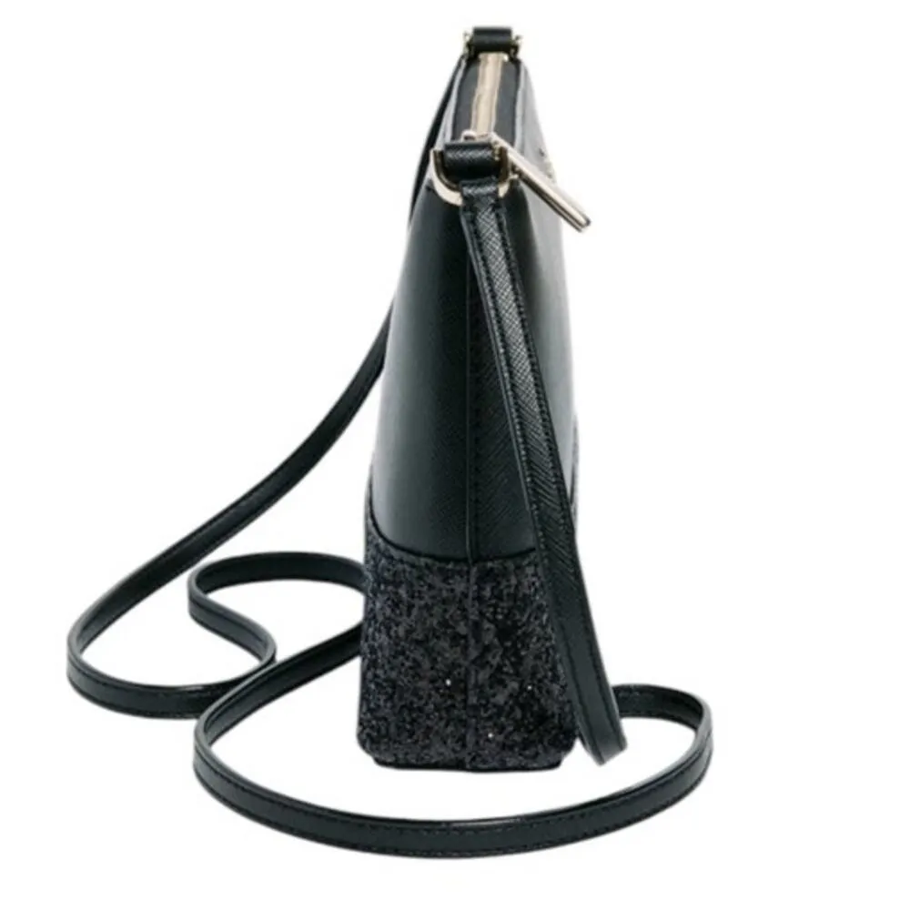 Kate Spade New York Flash Black Crossbody Sparkled Glitter Leather Bag Chic NWT - Image 5