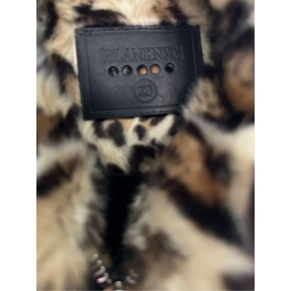 Blank NYC Faux Fur Leopard Print Moto Jacket Size XS - Image 7
