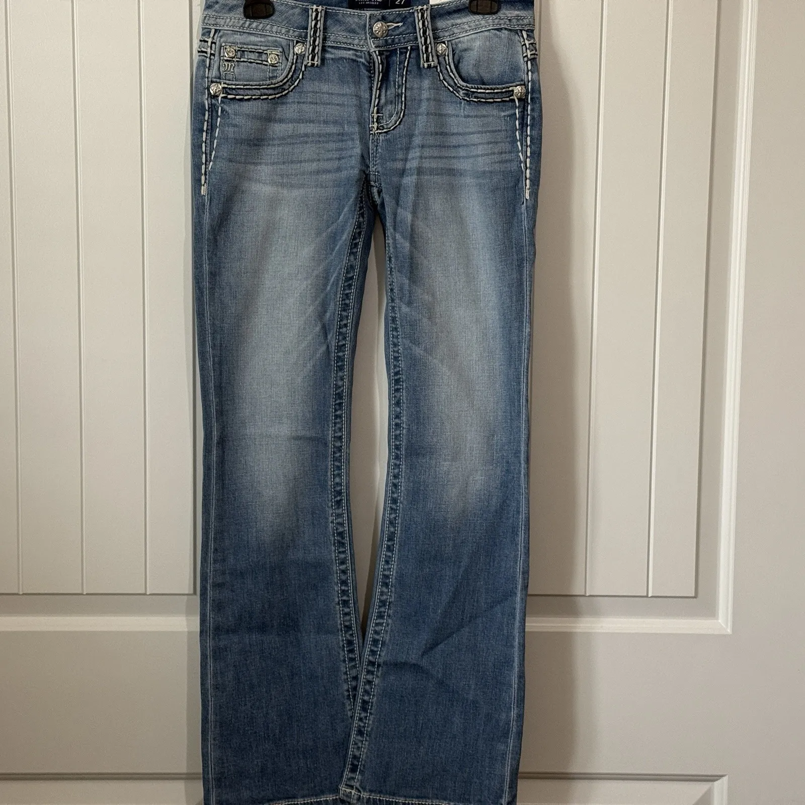 NWT! MISS ME Low Rise Slim Fit Boot Cut  Jeans Womens SIZE 27x30 - Image 2