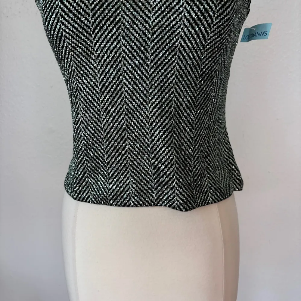 Xscape Fitted Black and Silver Sleeveless Tank Top - Image 6