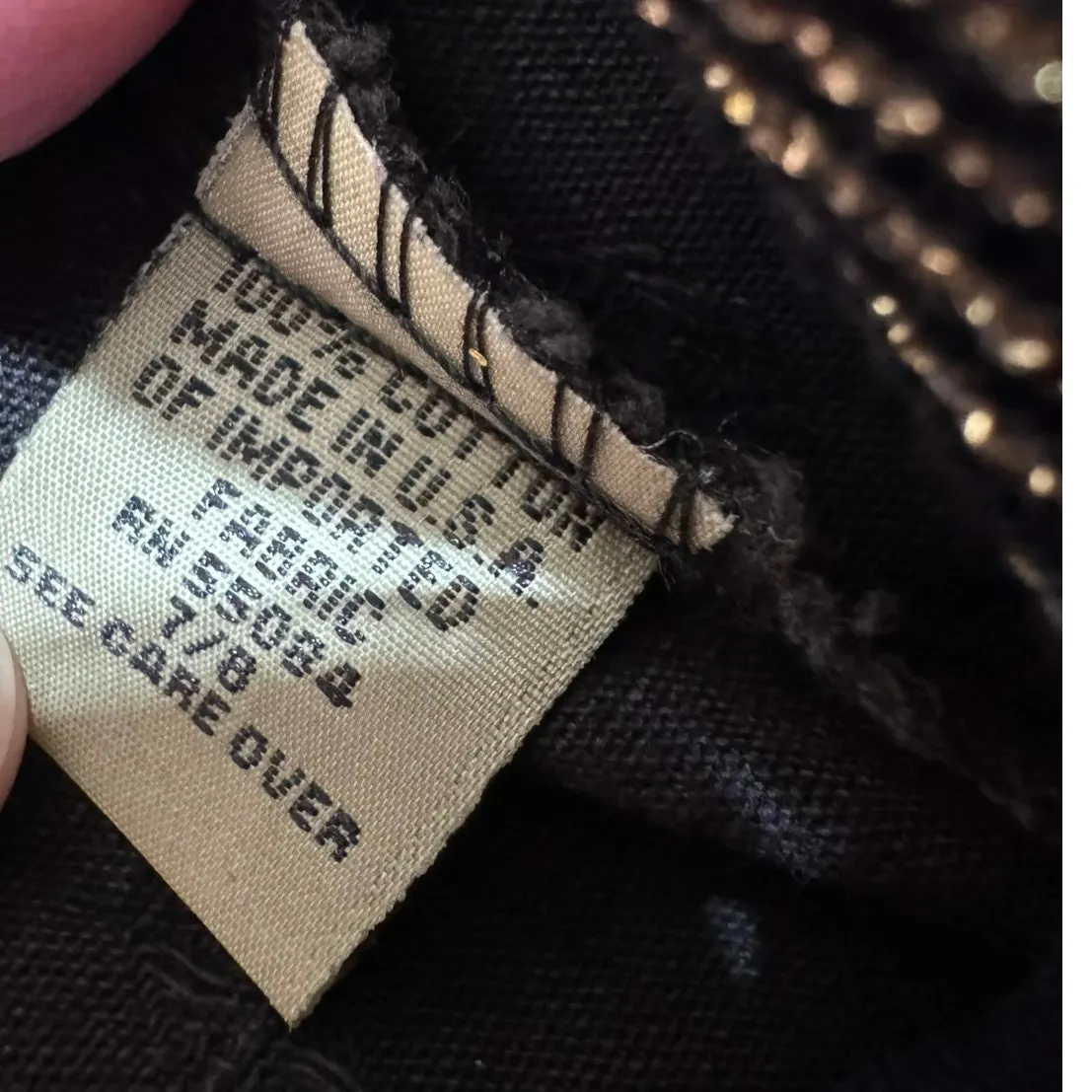 Vintage Blue Y2K High Waist‎ Gold Stripe Black Pants Women's Size 7/8 Boho Chic - Image 4