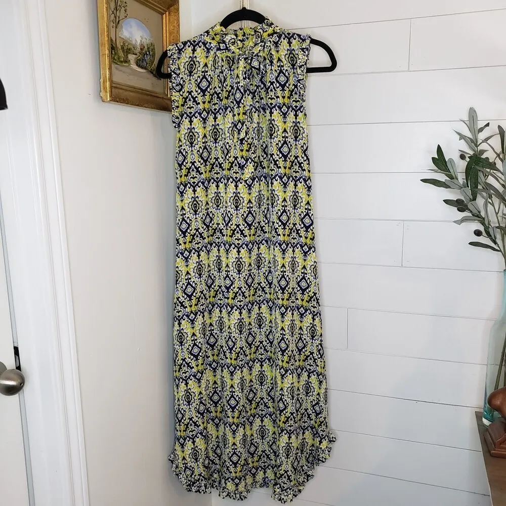 Tyler Boe Scarlett Silk Medallion Maxi Dress Multi Colored Print Small - Image 4