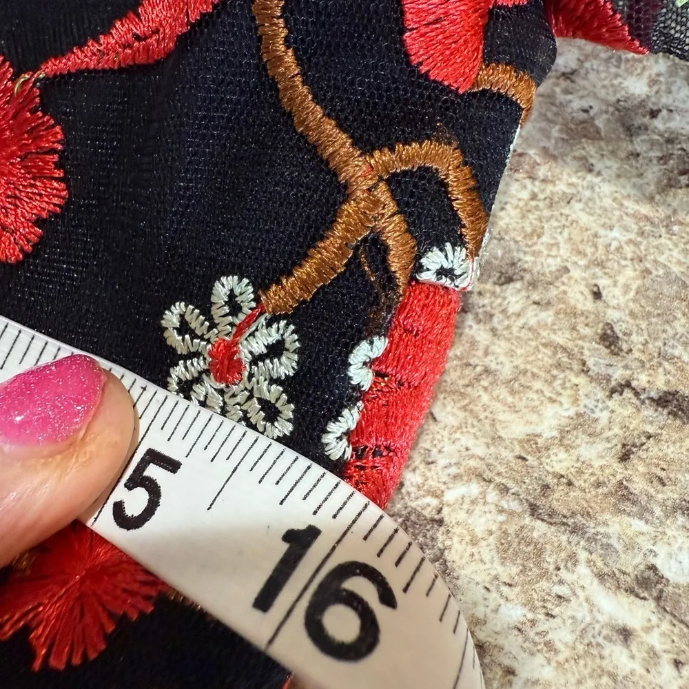 Lulus Black and Red Floral Print Wrap Jumpsuit - Image 4