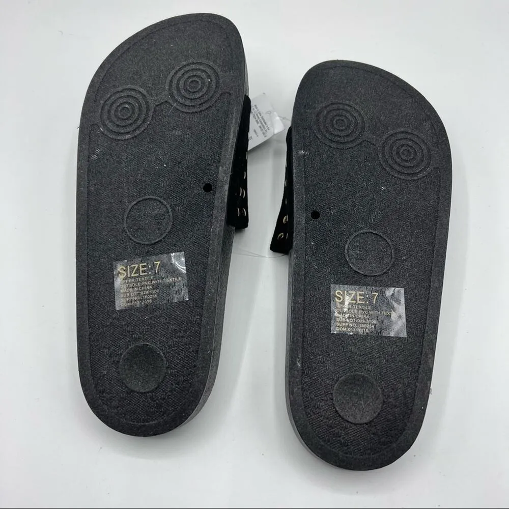 MixIt Womens Embellished Pearl Style Pool Slide Shoes Sz 7 - Image 8