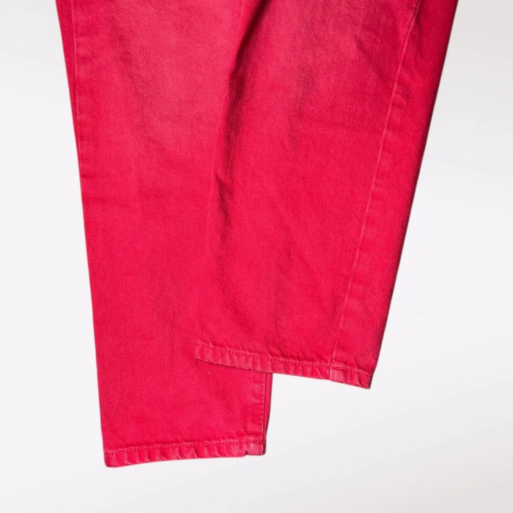 American Eagle Hi Rise Girlfriend Jeans Light Red Washed Denim X Short Size 6 - Image 5